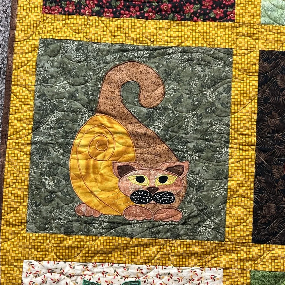 Handmade Cat Patchwork Quilt - Picture 7 of 11